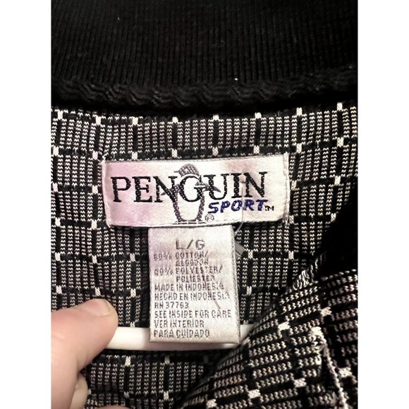 Penguin Sports Polo Men's Large Pattern Polo Short-Sleeve Great Condition - Picture 2 of 3